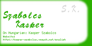 szabolcs kasper business card